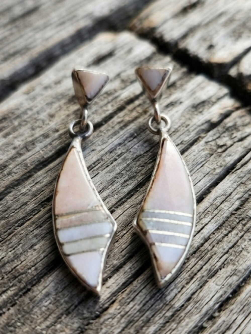 Sterling Silver INLAID Dangle Earrings